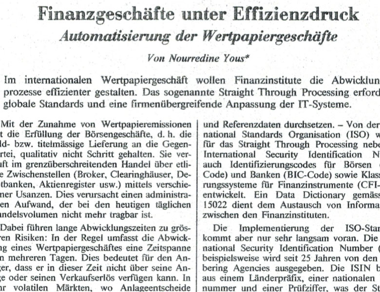 Ausschnitt NZZ-Artikel